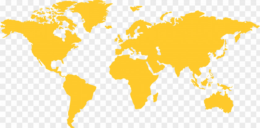 Yellow World Map Background Vector Globe PNG