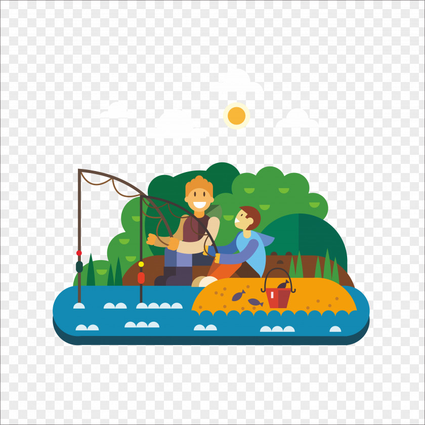 Flat Fishing Adobe Illustrator Illustration PNG