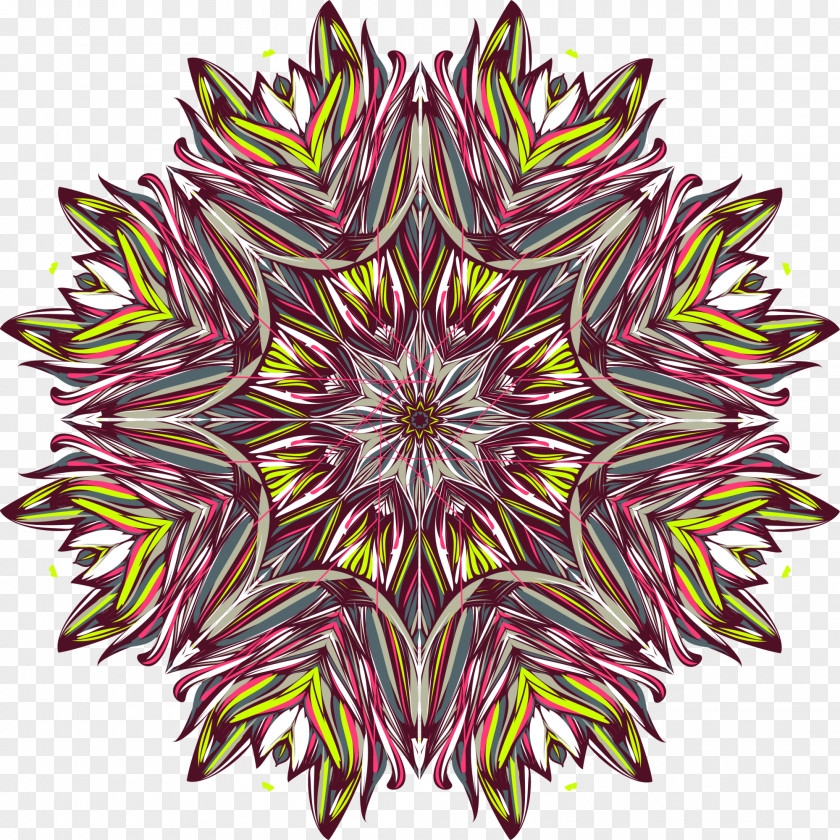 Purple Lines Geometry Kaleidoscope PNG