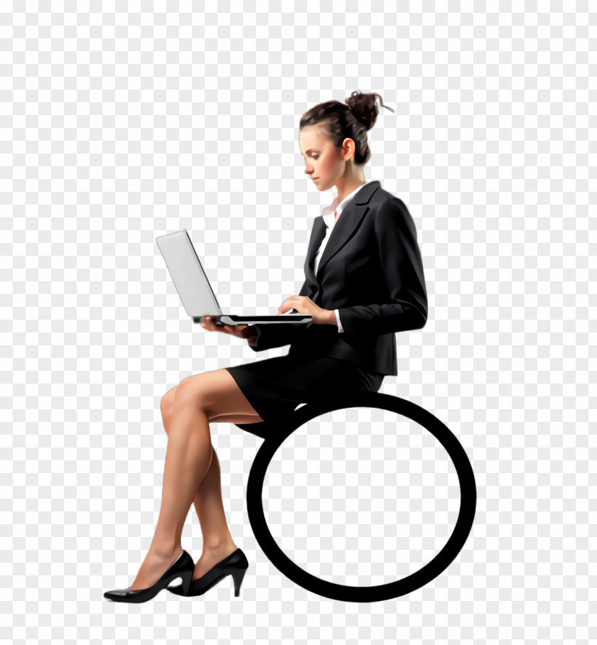 Whitecollar Worker Businessperson Sitting Laptop Office Chair Job Furniture PNG