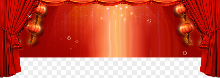 Chinese New Year Red Curtain Background Poster Stage Fundal PNG