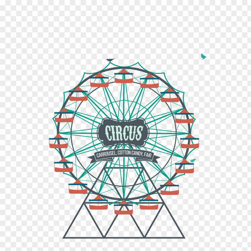 Amusement Park Ferris Wheel Vector Illustration Material Clip Art PNG