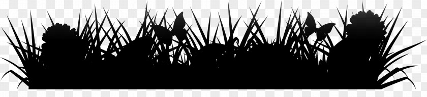 Silhouette Grasses Tree PNG
