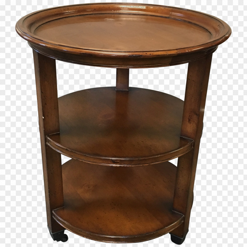 A Wooden Round Table. Bedside Tables Solid Wood Furniture Drawer PNG