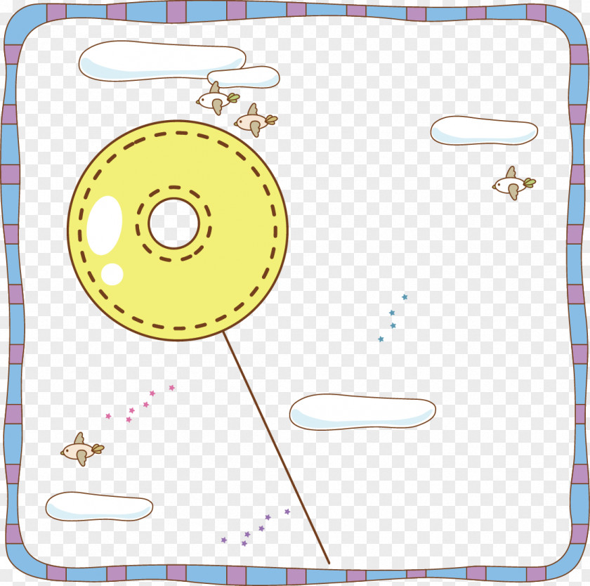 Cute Dashed Circle Background Material PNG
