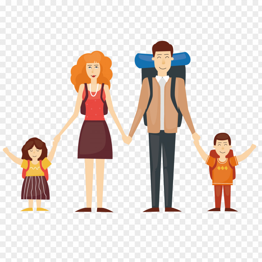 Travel The Family Cartoon Illustration PNG