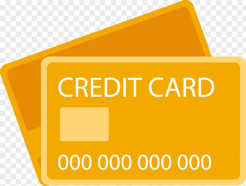 Yellow Simplified Bank Card Credit Debit ATM PNG