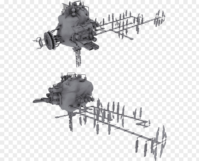 Space Mining Asteroids Automated Helicopter Rotor Machine PNG