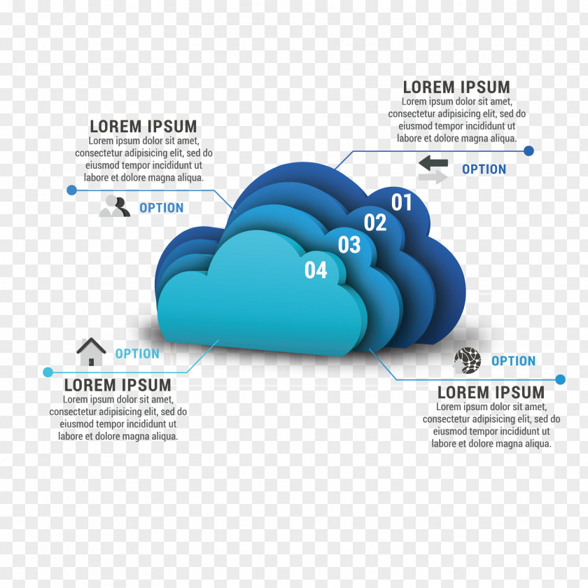 Vector Three-dimensional Clouds Cloud Computing Infographic Information Big Data PNG