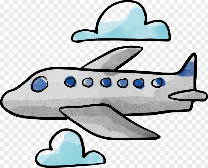 Watercolor Plane Vector Airplane Clip Art PNG