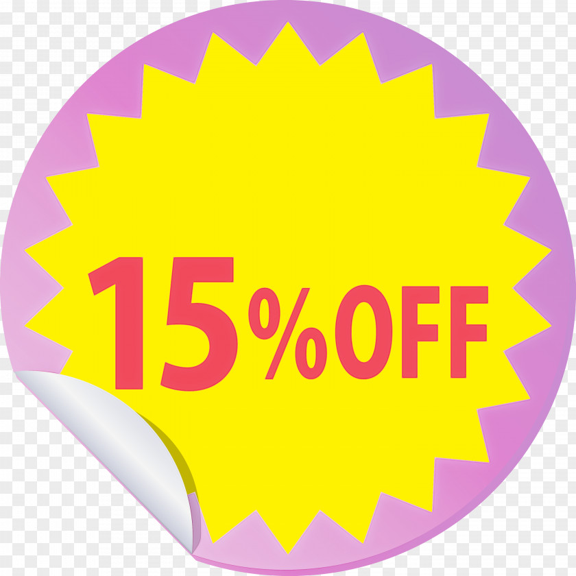 Discount Tag With 15% Off Label PNG