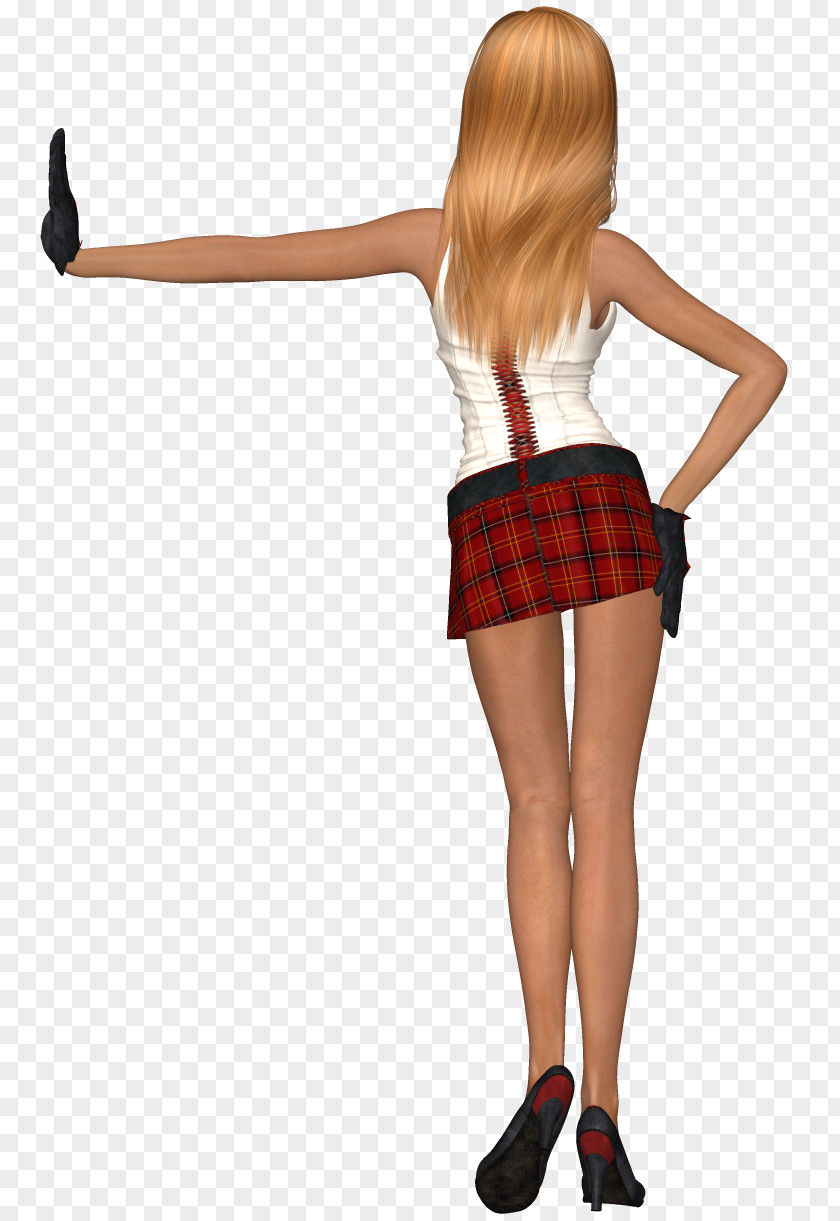 Girlie Tartan Miniskirt Fashion PNG