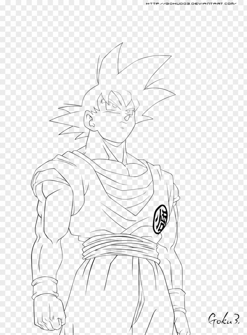 Goku Psd Drawing Inker Line Art Cartoon Sketch PNG