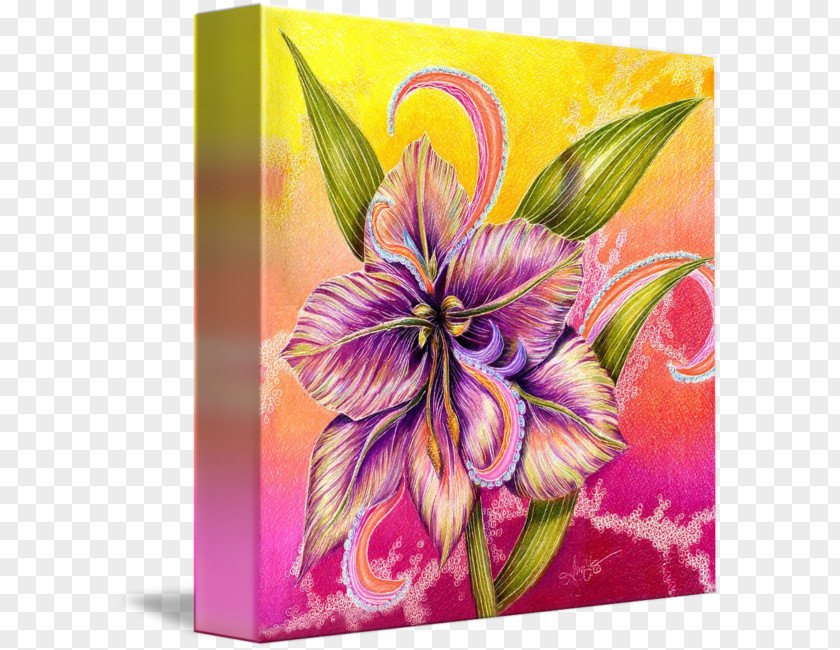 Purple Floral Design Acrylic Paint Still Life Photography Watercolor Painting PNG