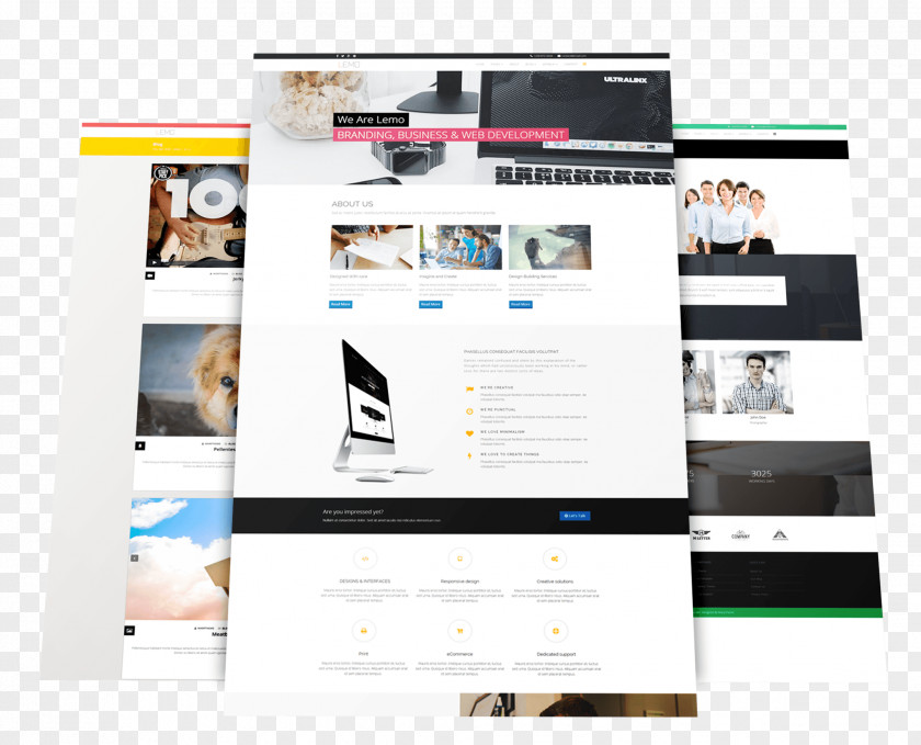 Stylish Indesign Magazine Template Web System Joomla Responsive Design PNG