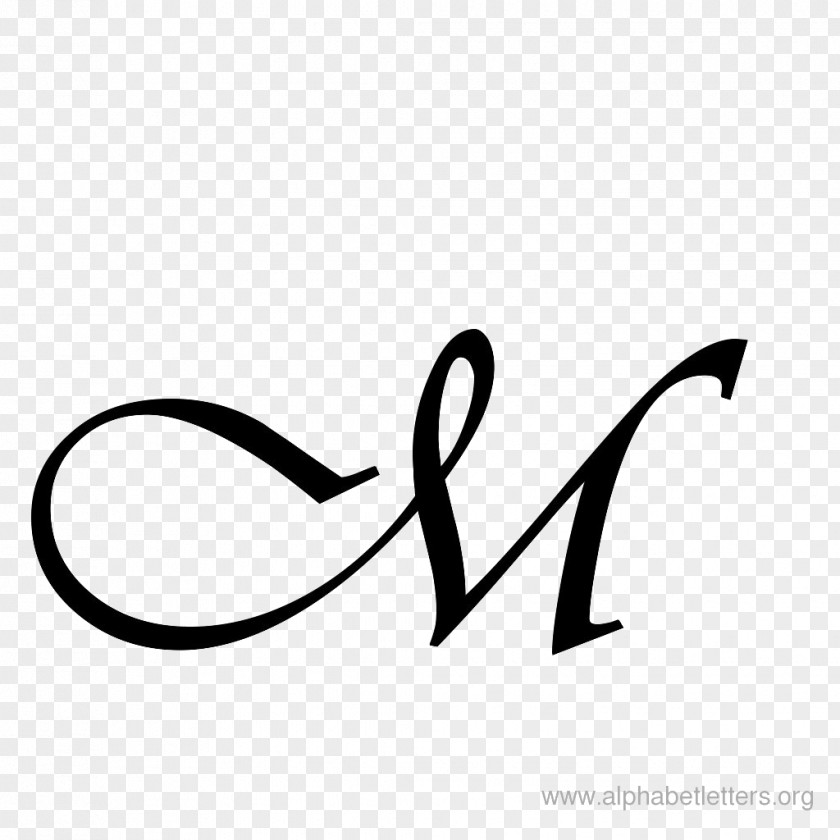 Letter M Cursive Case Alphabet PNG