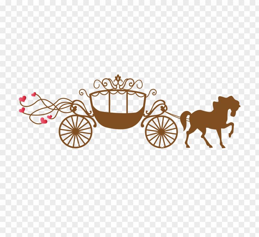 Wedding Carriage Invitation Greeting Card Illustration PNG