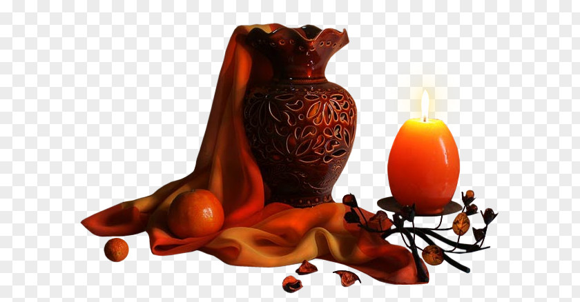 Classical Vase Painted Yellow Candle Clip Art PNG
