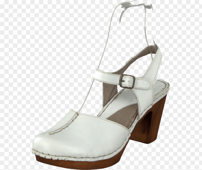 Atenção Slipper High-heeled Shoe Leather White PNG