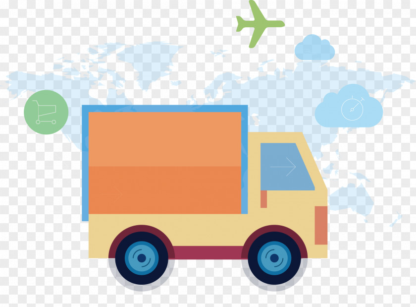 World Map Trucks Flyer Download Poster PNG