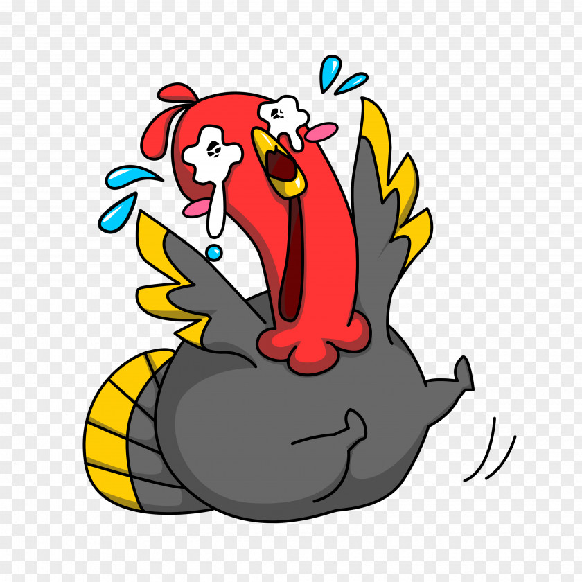 Hand-painted Thanksgiving Cry Roll Turkey Cartoon Image Rooster Clip Art PNG