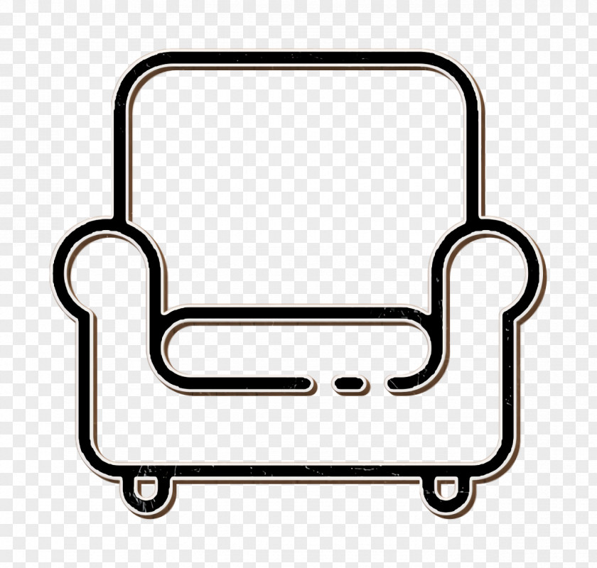 Linear Detailed Travel Elements Icon Chair Armchair PNG