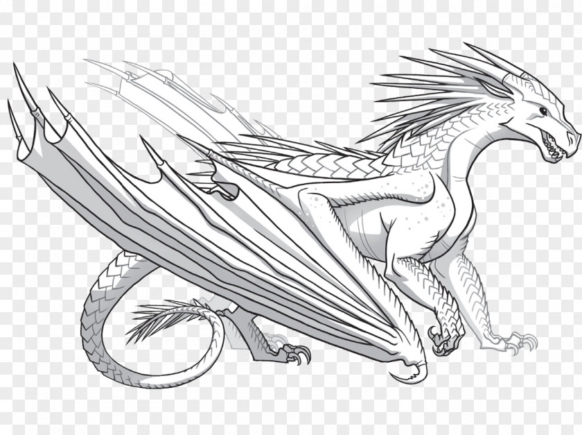 Silvery White Wings Of Fire Drawing Dragon Darkstalker Art PNG