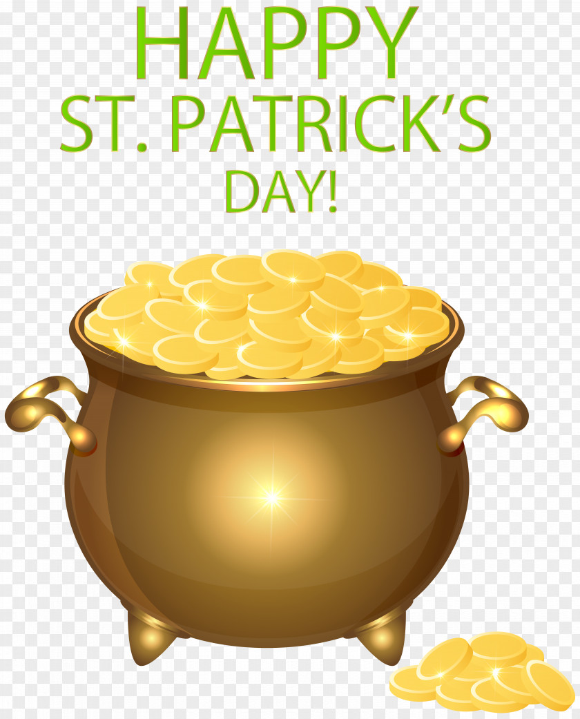 Happy Saint Patrick's Day Pot Of Gold Transparent PNG Clip Art PNG