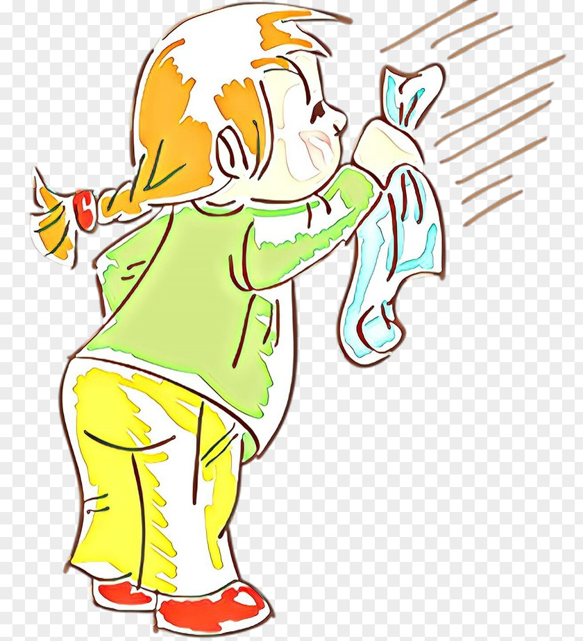 Cartoon Line Art Happy Pleased Gesture PNG