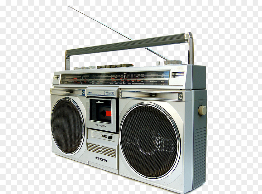 Flyer Moment Of The 80's 1980s Boombox Compact Cassette Radio Deck PNG