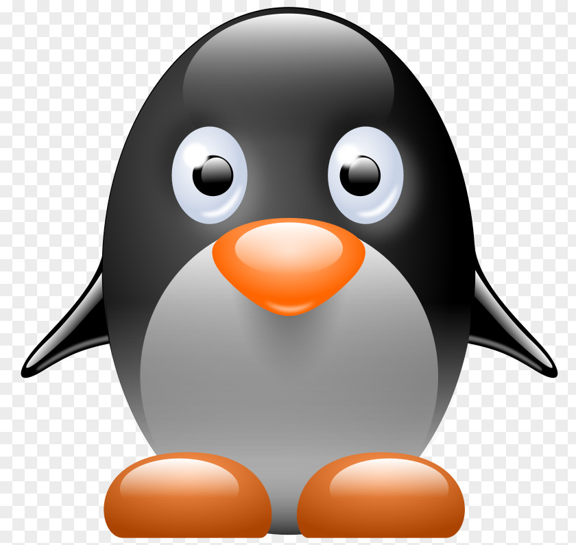 Gray Cute Cartoon Penguin Tux Clip Art PNG