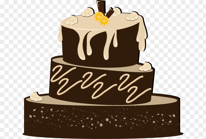 Vector Layer Chocolate Cake Birthday Cream Sandwich PNG