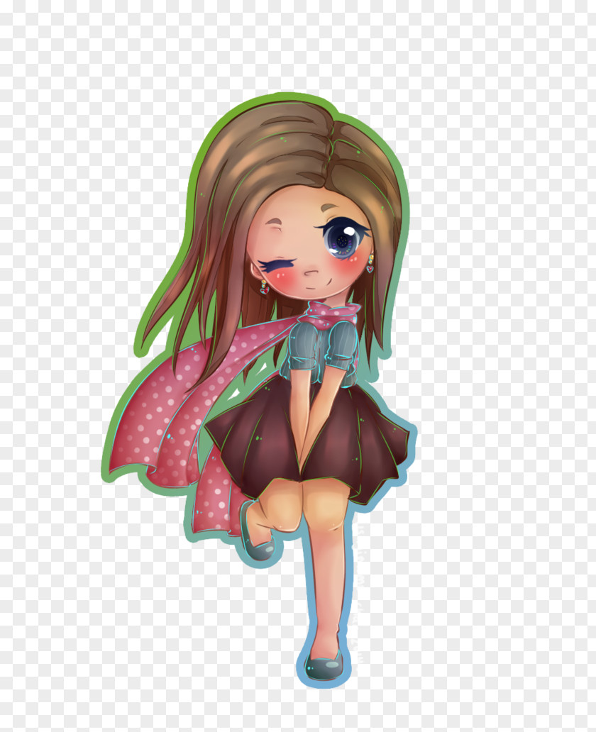 Fairy Brown Hair Doll PNG