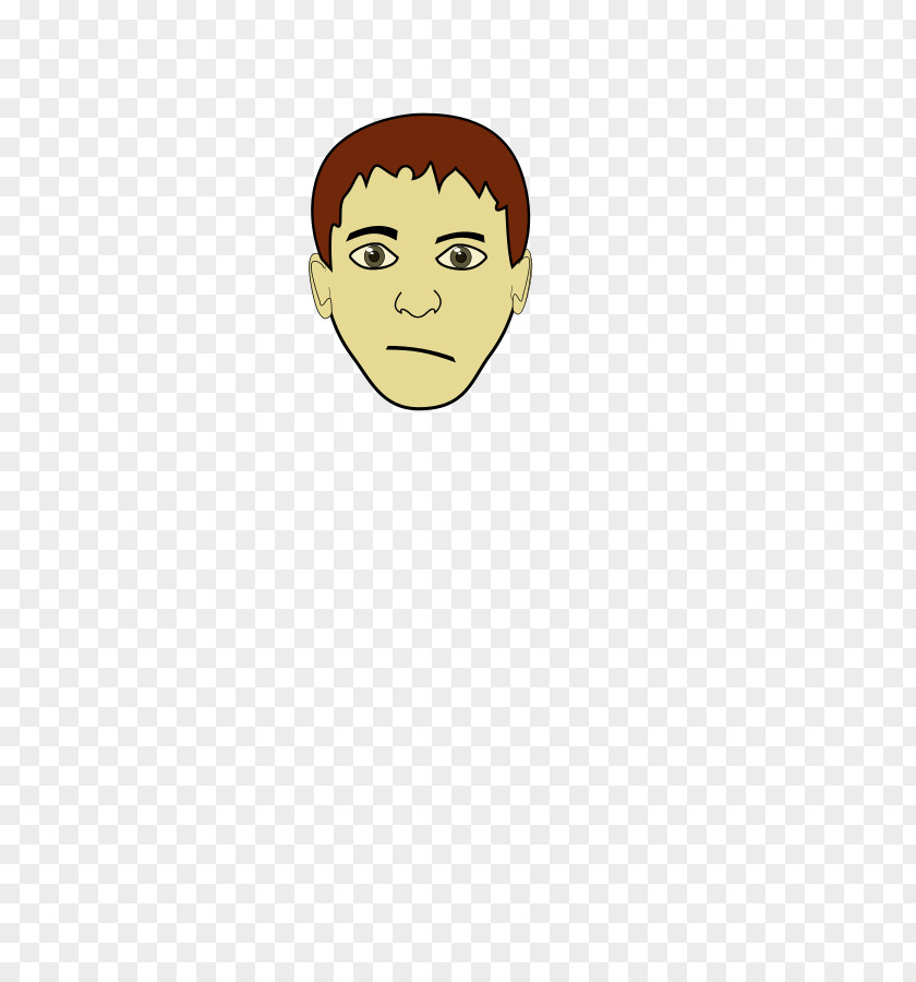 Cartoon Boy Face Brown Hair Clip Art PNG