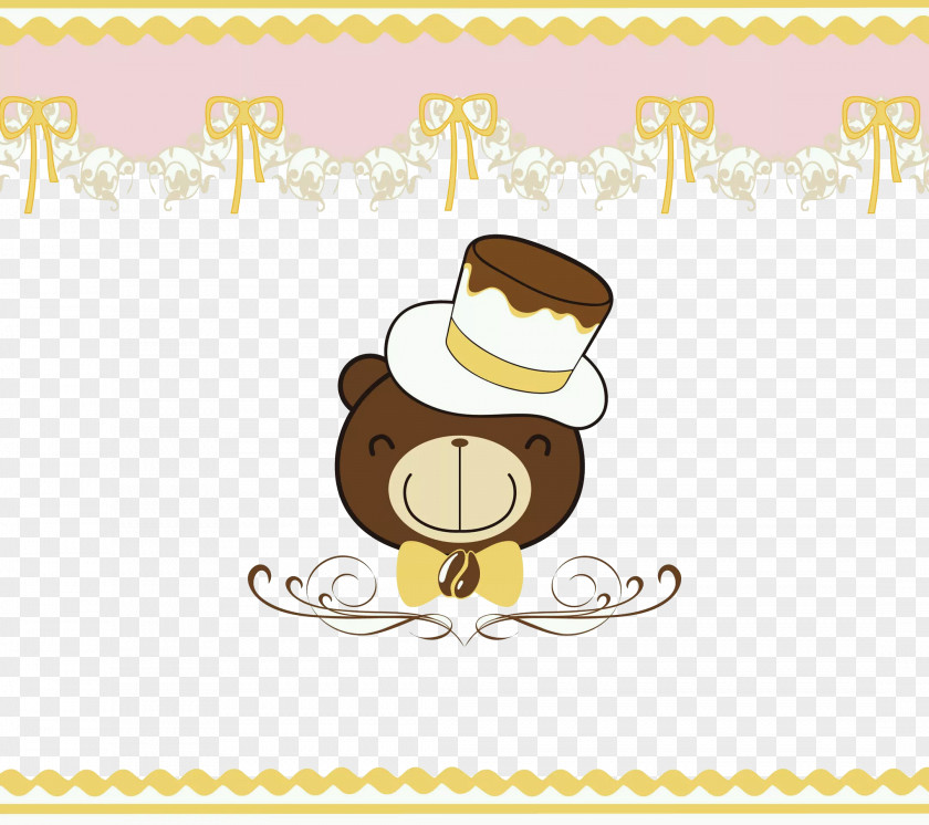 Bear Wearing A Hat Topper Chocolate Wallpaper PNG