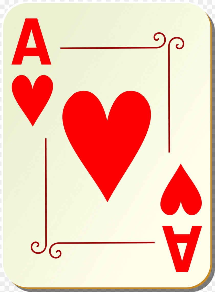 Cards Playing Card Ace Of Hearts Suit Clip Art PNG