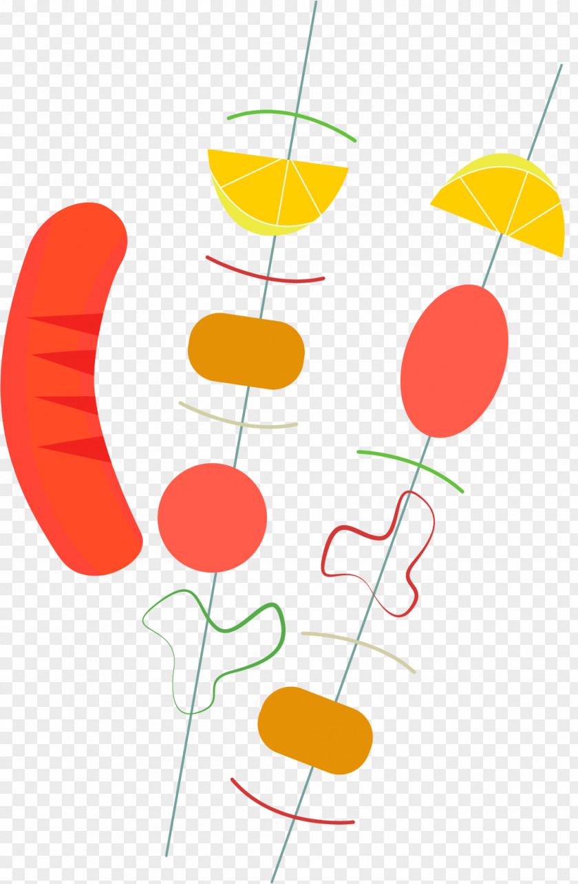 Vector Painted Sausage Barbecue Euclidean PNG