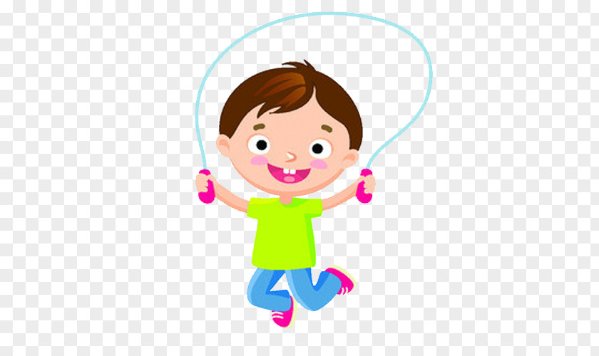 Creative Hand-drawn Cartoon Boy Jumping Rope Jump Ropes Child Clip Art PNG