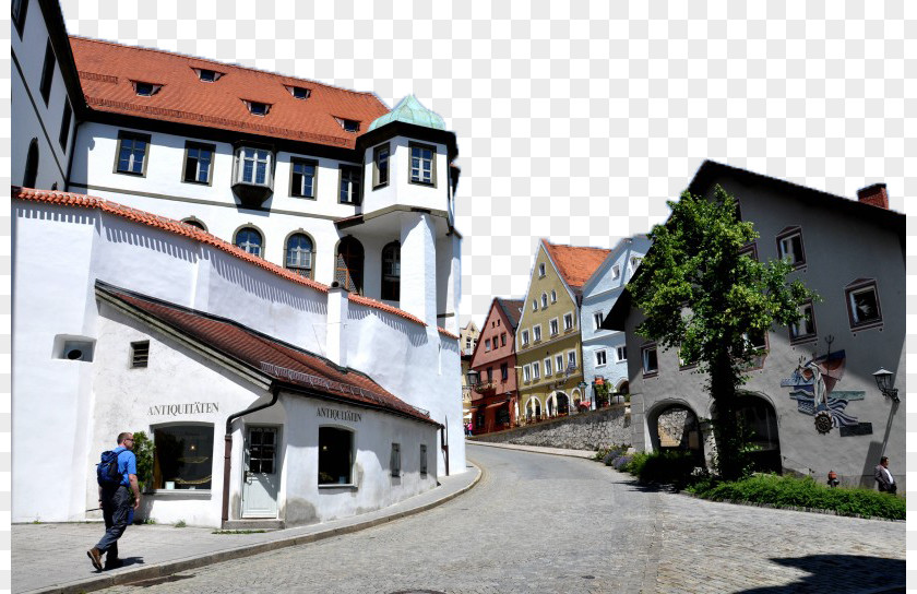 Germany Fuessen Town View Triple Hohenschwangau Castle Fxfcssen Neuschwanstein Romantic Road Schwerin PNG