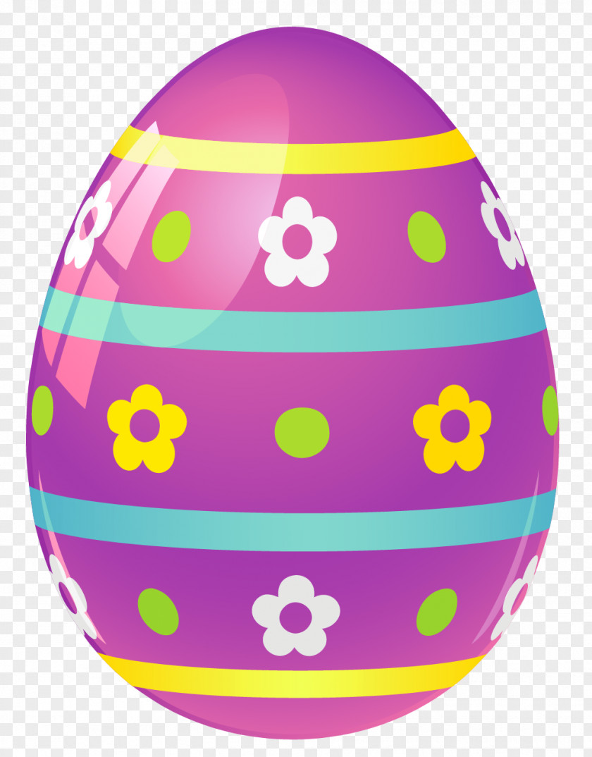Purple Easter Egg With Flowers Picture Food PNG