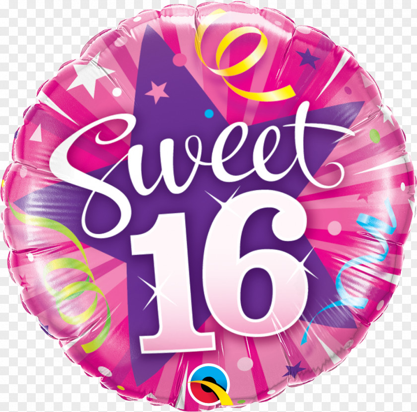 Balloon Sweet Sixteen Mylar Birthday Party PNG