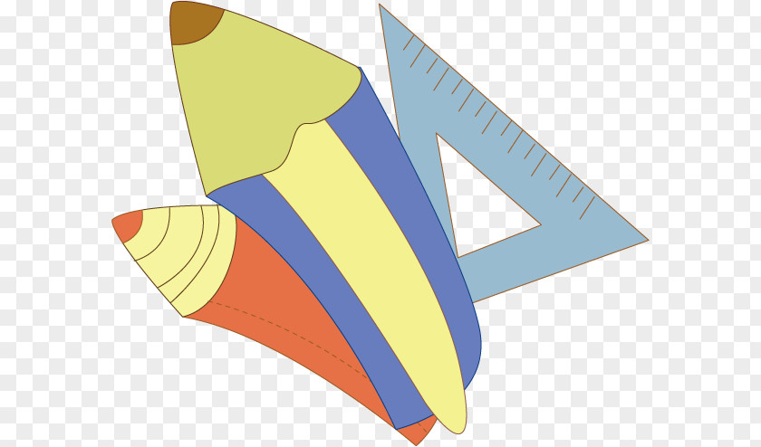 Children Pencil Brush Ruler Vector Illustration Cartoon Paintbrush PNG