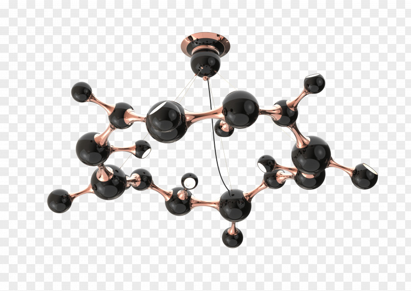 Copper Lighting Chandelier Atom Pendant Light PNG