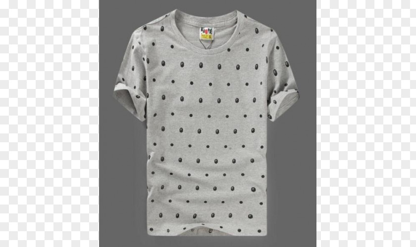 T-shirt Long-sleeved Polka Dot Collar PNG