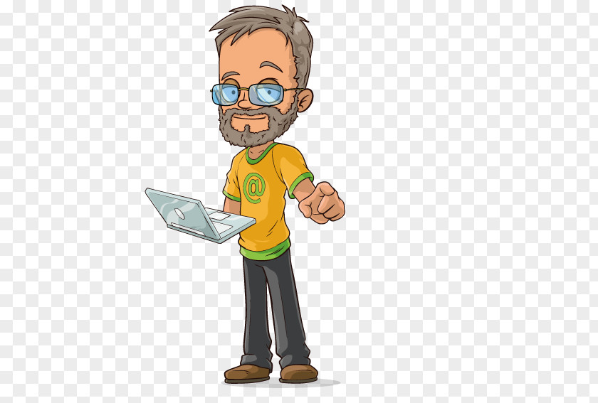 Take A Computer Network Engineer Cartoon Illustration PNG
