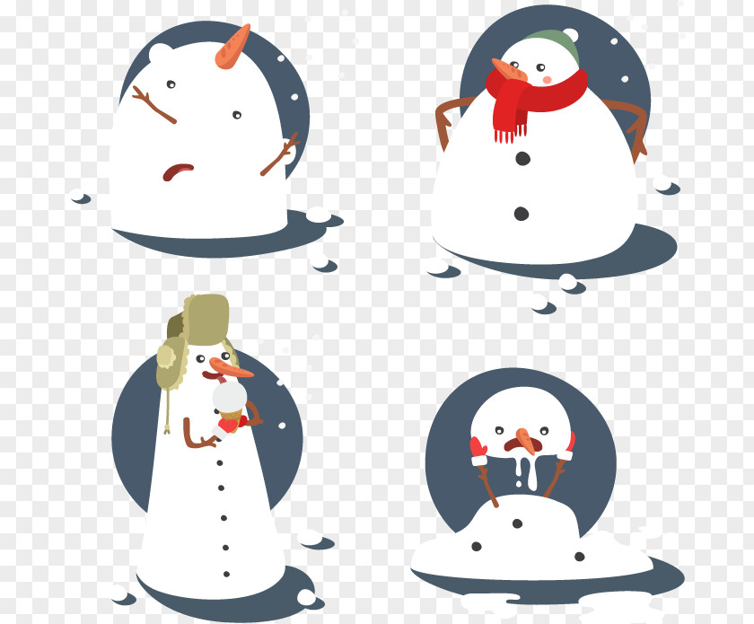 Four Snowman Christmas Icon PNG