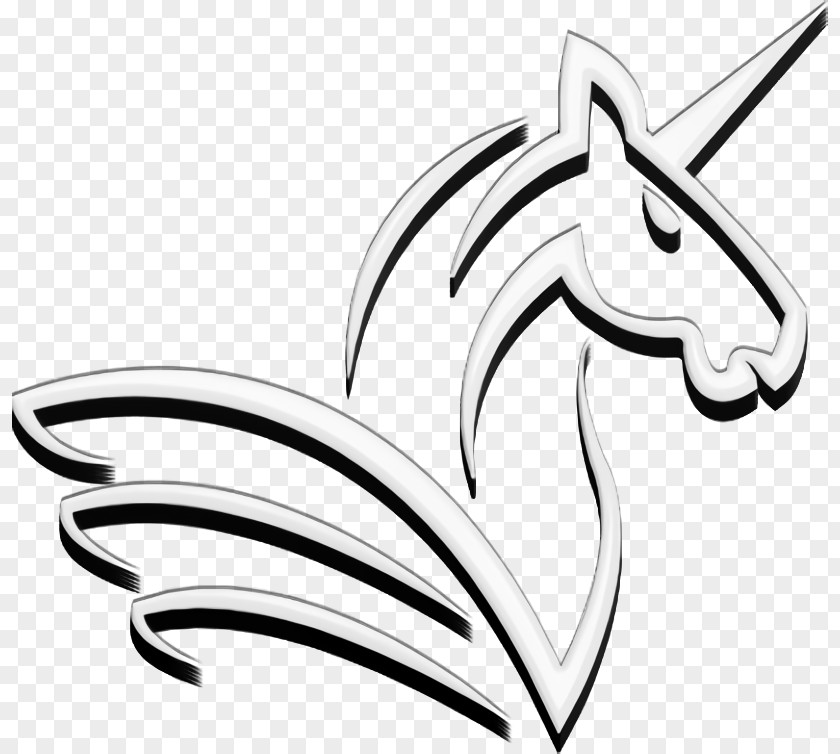 Unicorn Horse Head With A Horn And Wings Icon Horses 2 Animals PNG