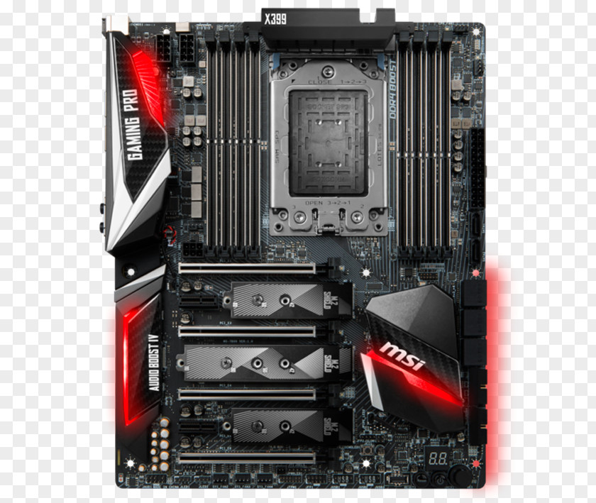 Computer MSI X399 GAMING PRO CARBON AC ATX Motherboard Hardware/Electronic Ryzen Socket TR4 PNG