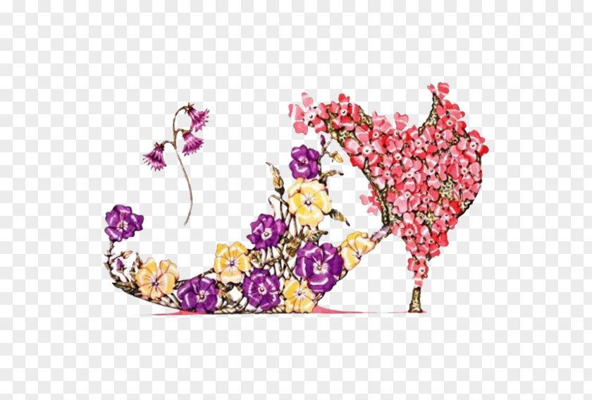 Flowers Shoes The Botanical Footwear Of Dennis Kyte Floral Design Shoe Flower PNG