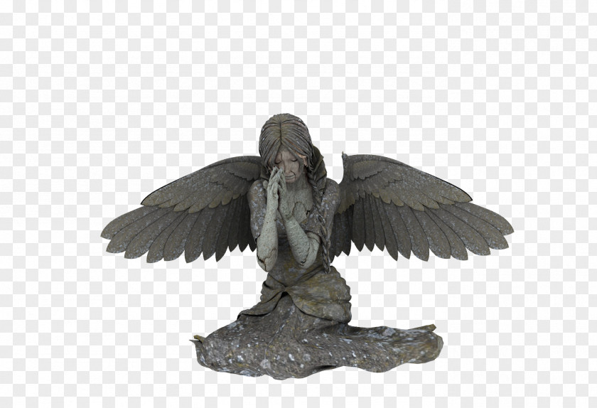 Gothic Cherub Statue Angel Sculpture PNG